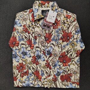 Fried Waters Floral Textured Full Zip Bomber Jacket Tapestry Edition